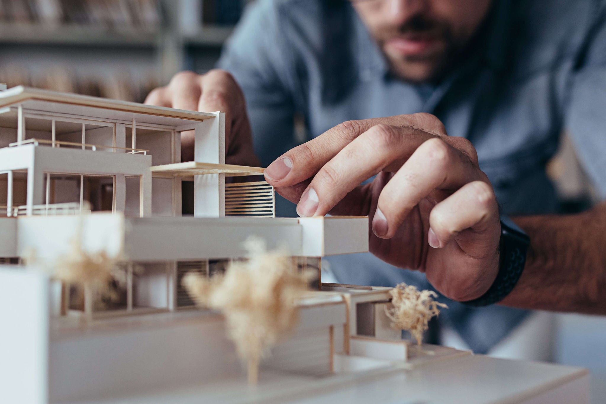 Architect building a model